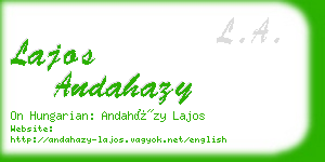 lajos andahazy business card